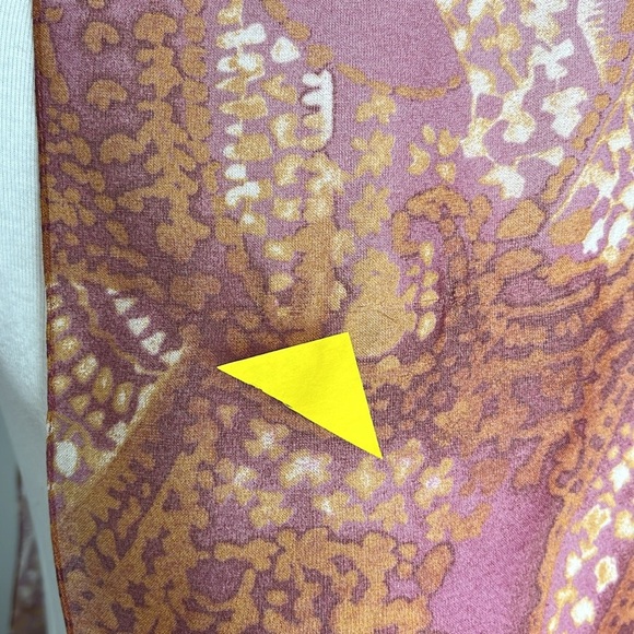 Cejon Paisley Pinks Orange Rectangular Scarf Semi Sheer Poly Chiffon Italy OS - Picture 4 of 12